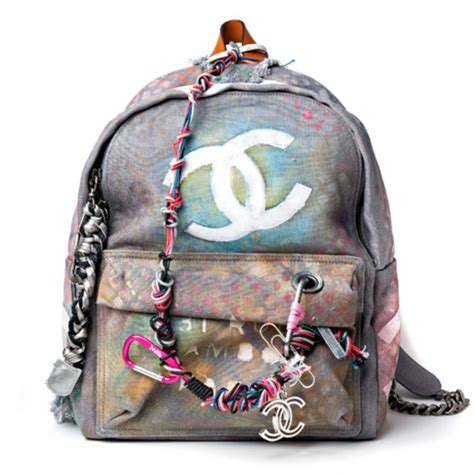 graffiti bag chanel|authentic Chanel graffiti backpack.